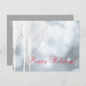 Carte de vœux de vacances aux arbres rustiques bla (Devant / Derrière)