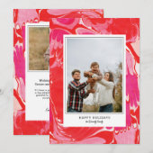 Carte de vœux de vacances aux billes joyeuses roug (Devant / Derrière)