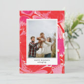 Carte de vœux de vacances aux billes joyeuses roug (Debout devant)