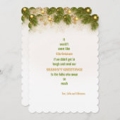 Carte de vœux de vacances aux branches de pin (Devant / Derrière)