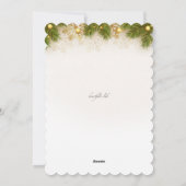 Carte de vœux de vacances aux branches de pin (Dos)