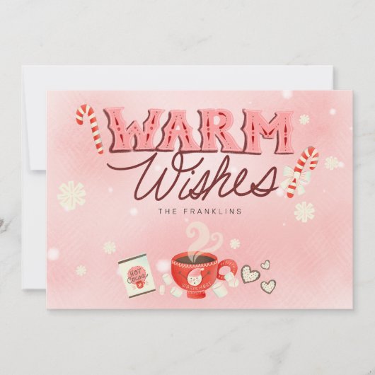 Carte de vœux de vacances avec chocolat chaud (Devant)