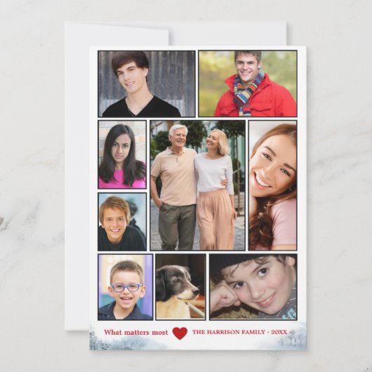 Carte de vœux de vacances avec collage enneigé (Devant)