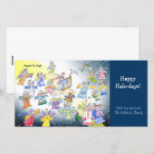 Carte de vœux de vacances avec des anges de dessin (Devant / Derrière)