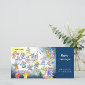 Carte de vœux de vacances avec des anges de dessin (Debout devant)