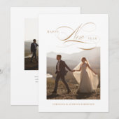 Carte de vœux de vacances avec écriture Bonne Anné (Devant / Derrière)