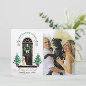 Carte de vœux de vacances avec Golden Retriever (Debout devant)