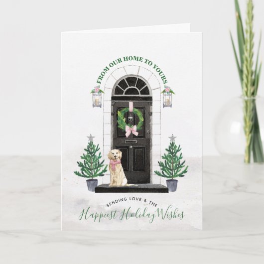 Carte de vœux de vacances avec Golden Retriever (Devant)