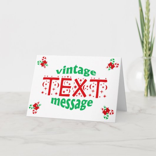 Carte de vœux de vacances avec message texte vinta (Devant)