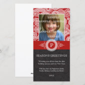 Carte de vœux de vacances avec monogramme Paisley (Devant / Derrière)