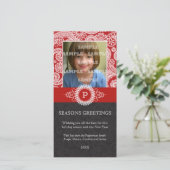 Carte de vœux de vacances avec monogramme Paisley (Debout devant)