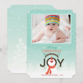 Carte de vœux de vacances avec photo de bonhomme d (Devant / Derrière)