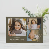 Carte de vœux de vacances avec photo de collage de (Debout devant)