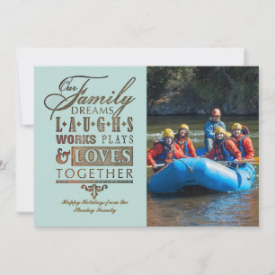 Carte de vœux de vacances avec photo de famille en