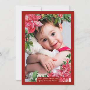 Carte de vœux de vacances avec photo de fleur de p
