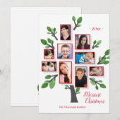 Carte de vœux de vacances avec photo de l'arbre gé (Devant / Derrière)