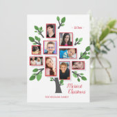 Carte de vœux de vacances avec photo de l'arbre gé (Debout devant)