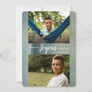 Carte de vœux de vacances avec photo de message jo