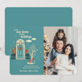 Carte de vœux de vacances avec photo de porte d'en (Devant / Derrière)