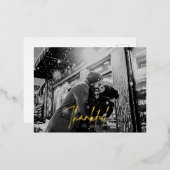 Carte de vœux de vacances avec photo en feuille d' (Recto/Verso)