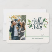 Carte de vœux de vacances avec photo Holly Jolly (Devant)