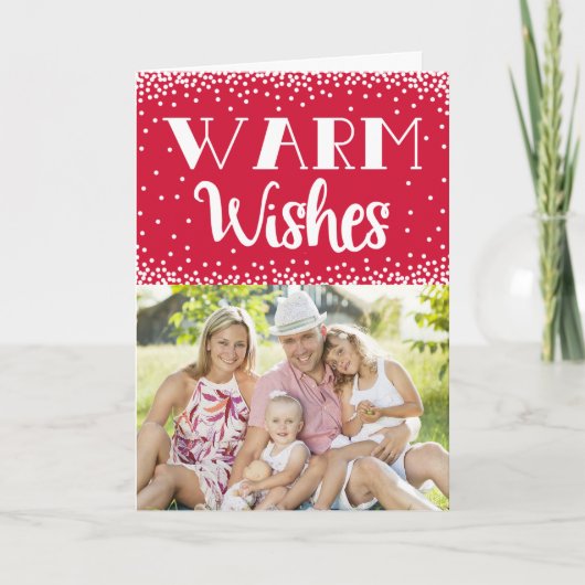 Carte de vœux de vacances avec photo / Rouge (Devant)
