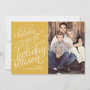 Carte de voeux de vacances avec script Twinkle 24K
