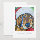 Carte de vœux de vacances avec un chien portant un (Devant / Derrière)