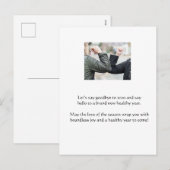 Carte de vœux de vacances avec un coude de Covid 1 (Devant / Derrière)