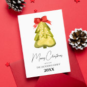 Carte de vœux de vacances avec un nœud rouge sur u