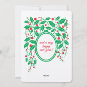 Carte de vœux de vacances avec un oiseau rouge et  (Dos)