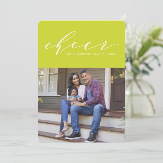 Carte de vœux de vacances avec un script amusant e (Debout devant)