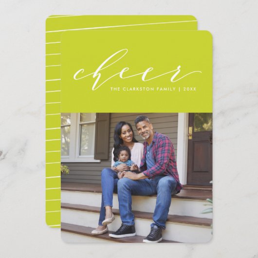 Carte de vœux de vacances avec un script amusant e (Devant / Derrière)