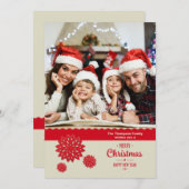 Carte de vœux de vacances avec une bordure de floc (Devant / Derrière)