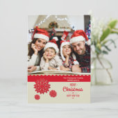 Carte de vœux de vacances avec une bordure de floc (Debout devant)