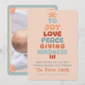 Carte de vœux de vacances avec une seule photo d'a (Devant / Derrière)