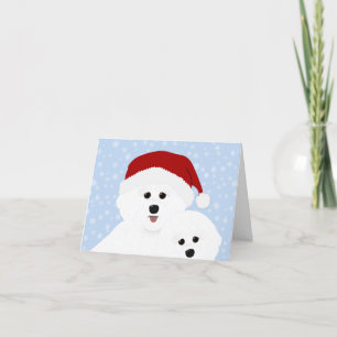 Carte de voeux de vacances Bichon Frise