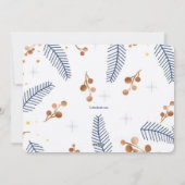 Carte de vœux de vacances Bleu et Or Tout Joyeux (Dos)