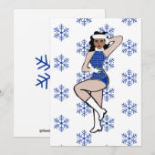 Carte de vœux de vacances Blue Snow Dancer (Devant / Derrière)