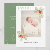 Carte de vœux de vacances Boughs Of Holly Flat (Devant / Derrière)