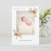 Carte de vœux de vacances Boughs Of Holly Flat (Debout devant)