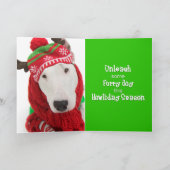 Carte de voeux de vacances Bull Terrier à une orei (Intérieur)