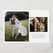 Carte de vœux de vacances chic avec feuille métall (Verso)