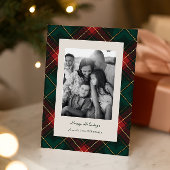 Carte de vœux de vacances classique à carreaux tar