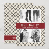 Carte de vœux de vacances Classy Peace Love Joy (Devant / Derrière)