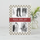 Carte de vœux de vacances Classy Peace Love Joy (Debout devant)
