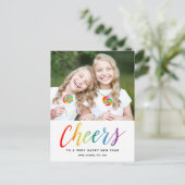 Carte de vœux de vacances Colorée Nouvel An (Debout devant)