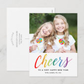 Carte de vœux de vacances Colorée Nouvel An (Devant / Derrière)