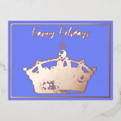 Carte de vœux de vacances Couronne Feuille d'or In (Recto)