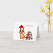 Carte de voeux de vacances Dachshund (Fleur jaune)